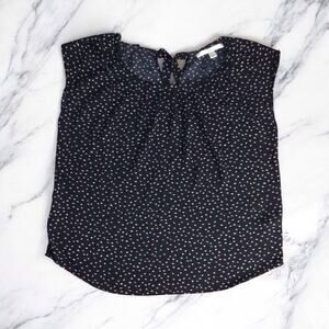 LC LAUREN CONRAD Women's Blouse Top Round Neck Tie Back Size Large